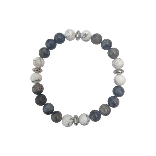 Bracelet Bleue Libérite & Howlite "Calme profond"