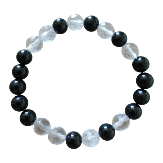 "Bouclier de lumière" Tourmaline noire & Cristal de roche