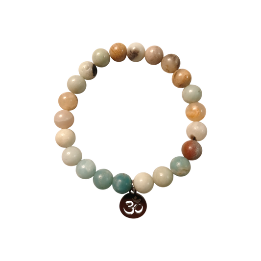 Bracelet "Mantra d'Ozora" Amazonite & symbole Om