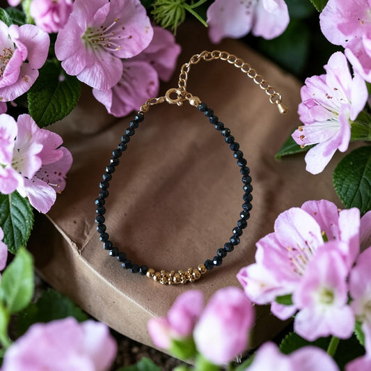 Bracelet "Aléa" en Spinelle noire