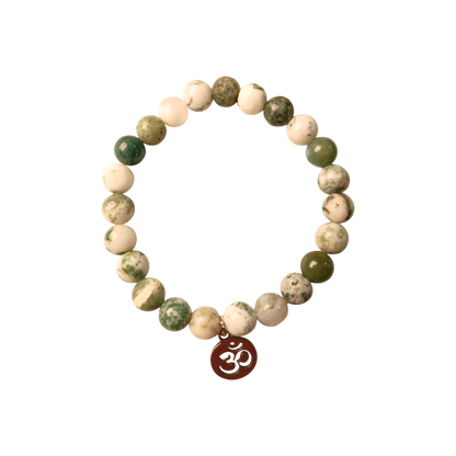Bracelet "Mantra d'Ozora" Agate arbre & Om