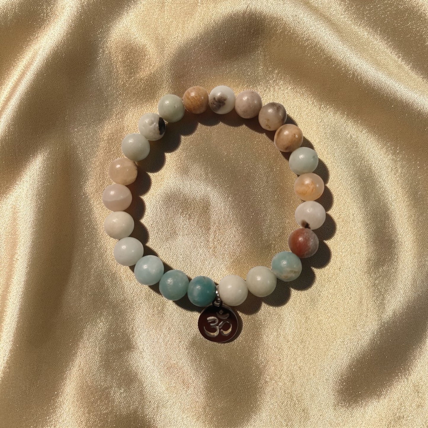 Bracelet "Mantra d'Ozora" Amazonite & symbole Om