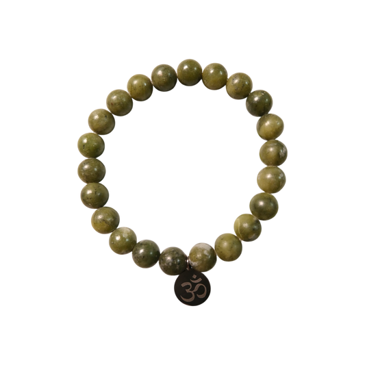 Bracelet "Mantra d'Ozora" Jade vert & Om