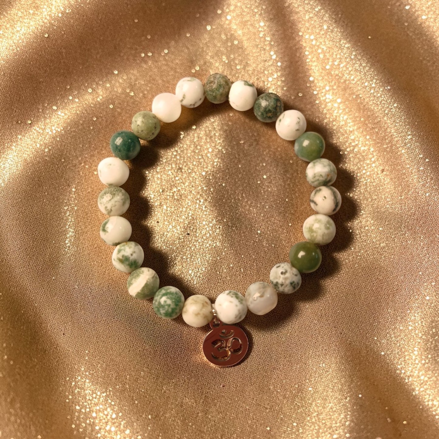 Bracelet "Mantra d'Ozora" Agate arbre & Om