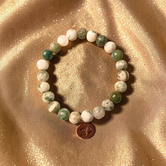 Bracelet "Mantra d'Ozora" Agate arbre & Om