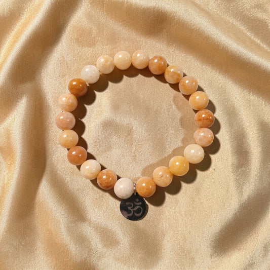 Bracelet "Mantra d'Ozora" Topaze jaune & Om