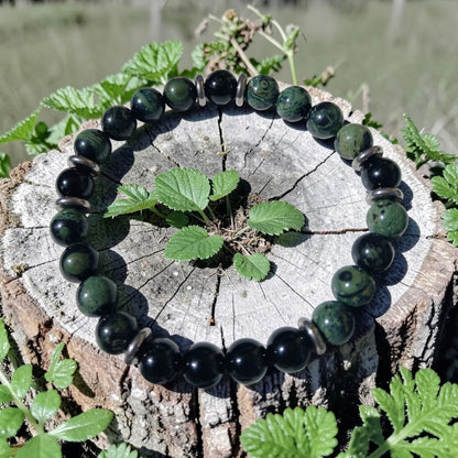 Bracelet Jaspe Kambaba & Spinelle noir "Essence Terrestre"