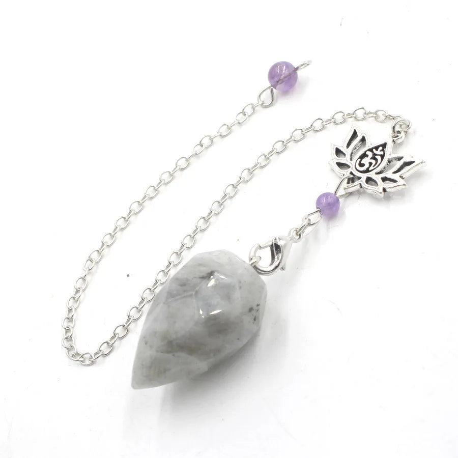 Pendule en pierre naturelle "Lotus & Om "