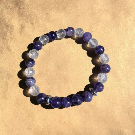 "Celestial Clarity" Amethyst & Rock Crystal