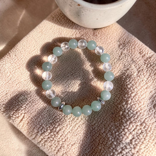 "Aura de sérénité" Aventurine verte & Cristal de roche