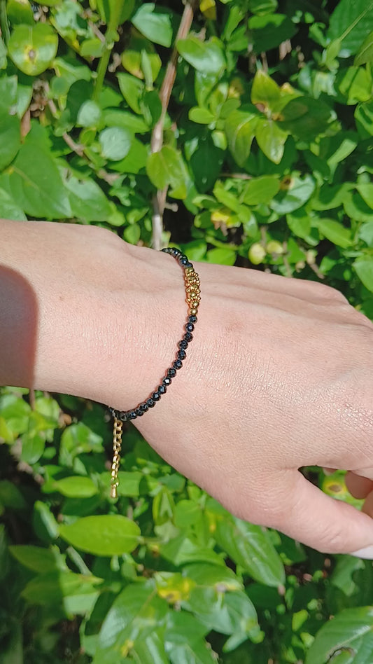 Bracelet "Aléa" en Spinelle noire