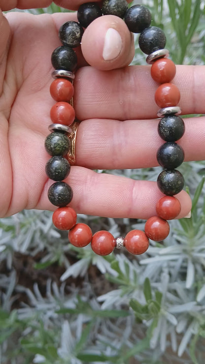 "Élan Vital" Jaspe rouge & Serpentine