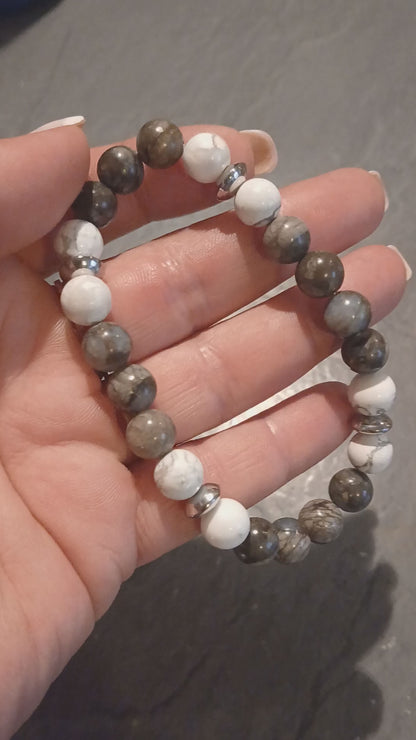 Bracelet Bleue Libérite & Howlite "Calme profond"